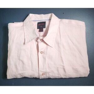 Linea Uomo Short Sleeve Button Up Men Shirt Pink Size XXL
